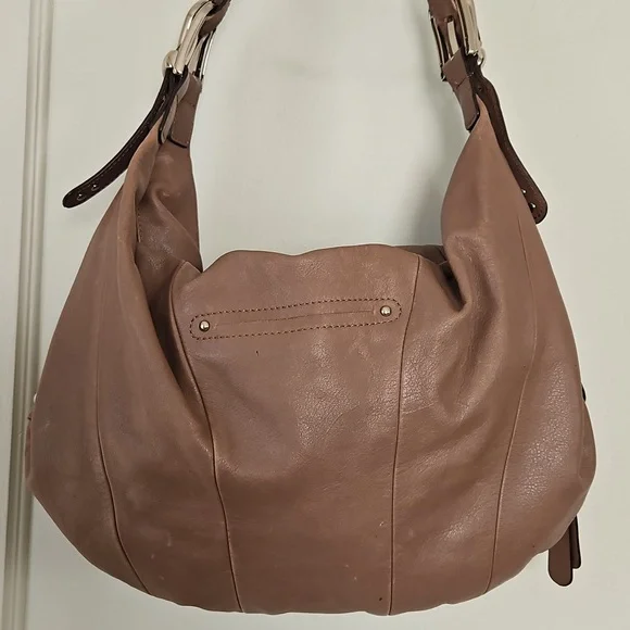 B. makowsky Studded Brown Leather Hobo Bag - Picture 4 of 11